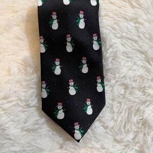 Holidays Necktie Mens‎ OS Black Snowman Patriotic Christmas NEW